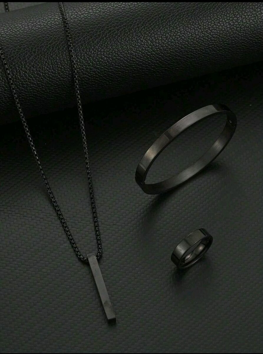 Set bijoux noir moderne