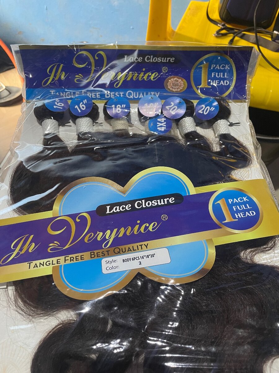 Human hair weave on