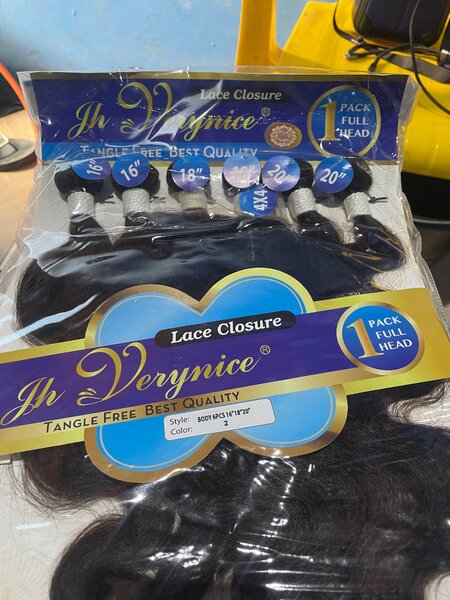 Human hair weave on