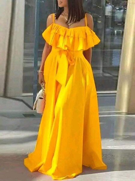 Women's summer maxi dress with straps