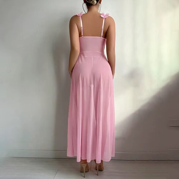 Nuisette Longue Rose Sexy