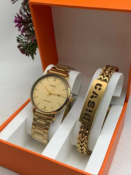Casio watch and bracelet set