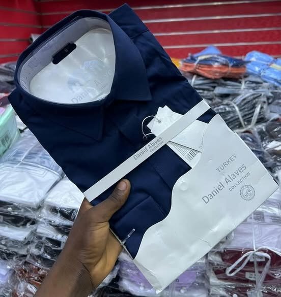 blue men's shirt
