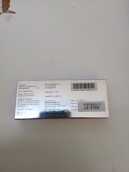 Morning after pill/contraceptive