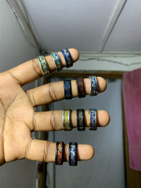 Bague  Fantaisie acier inoxyda