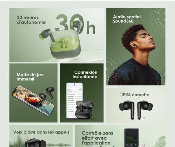 Écouteurs Bluetooth Oraimo