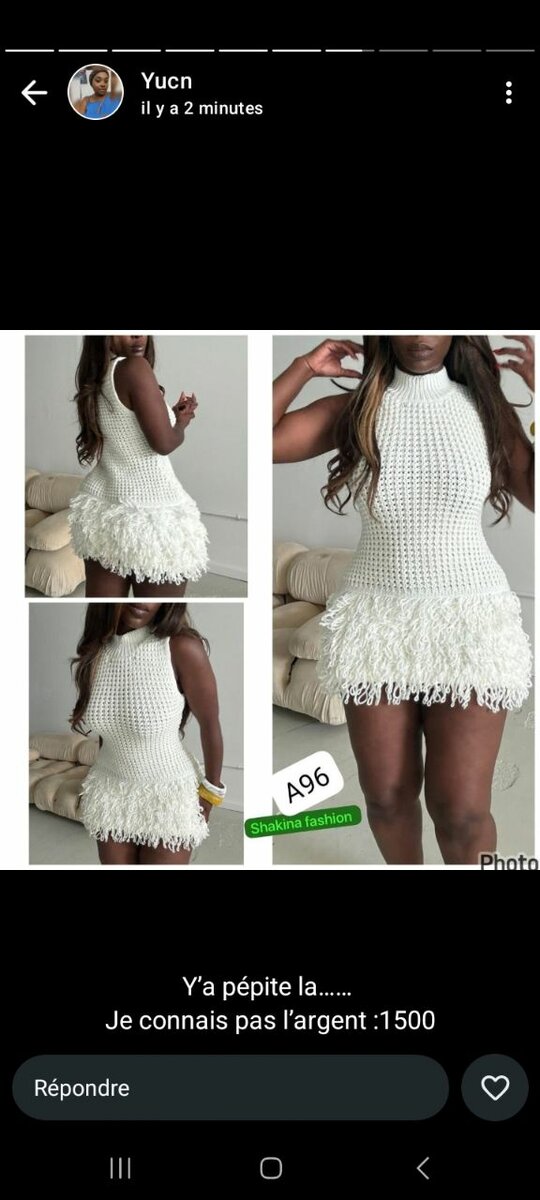 Robe Crochet Blanche Élégante