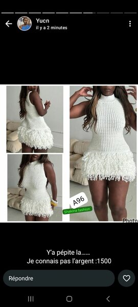 Robe Crochet Blanche Élégante