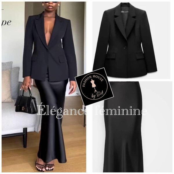 Ensemble Jupe Satin et Blazer