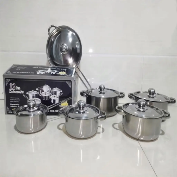 Set de Casseroles Inox 12 pièces