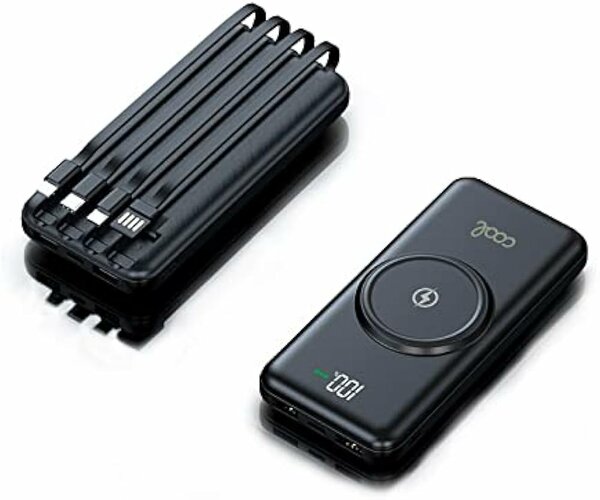 Power bank 30000mAh- 4 câbles + charge sans fil