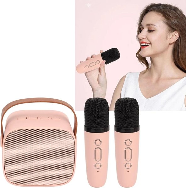 Mini appareil karaoké portable + 2 microphones