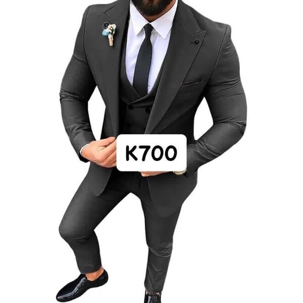 Men's three-piece suit, color dark gray