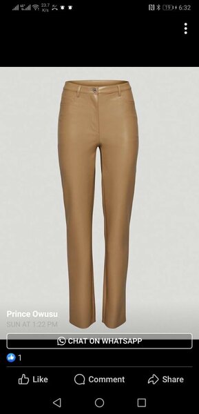 Denim leather pants