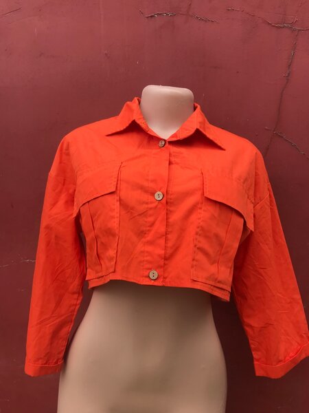 Veste courte orange féminin