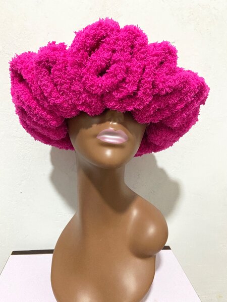 Crochet ruffled hat