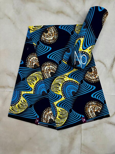 Tissu bleu jaune