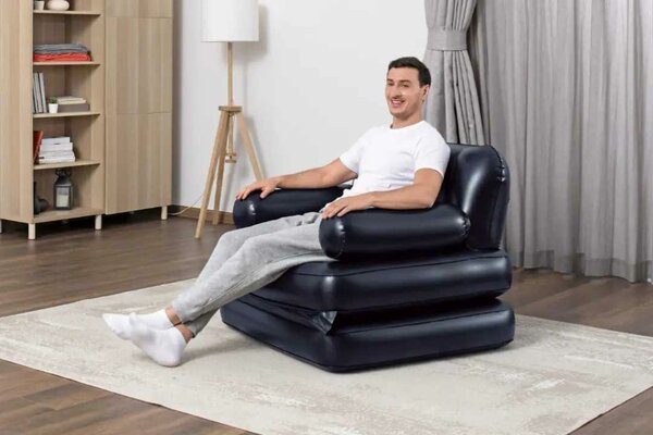 Fauteuil ou matelas gonflable 02 en 1 avec pompe automatique
