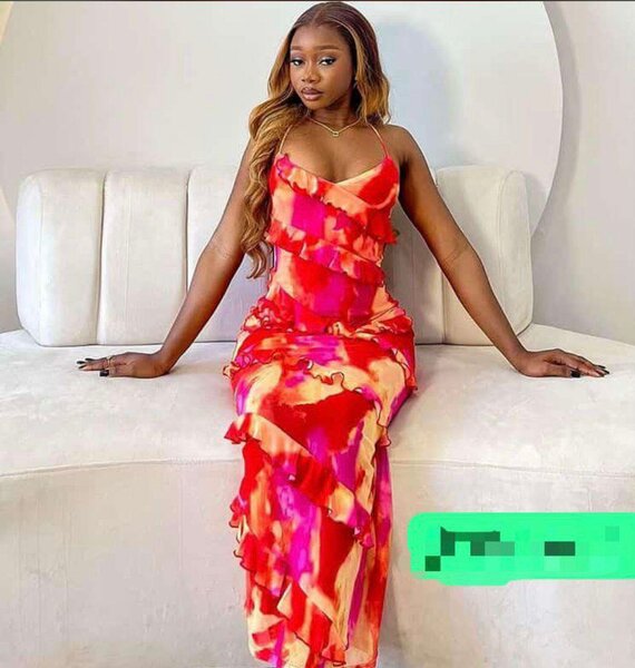 Robe longue colorée