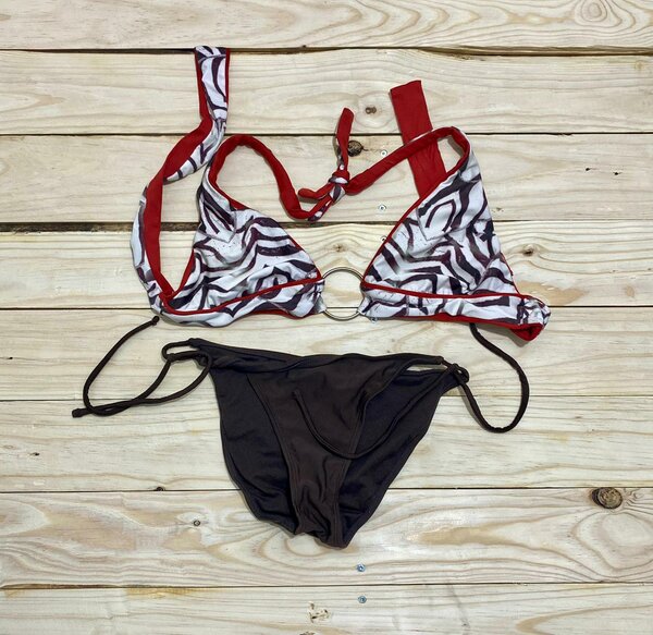 brown swimsuit