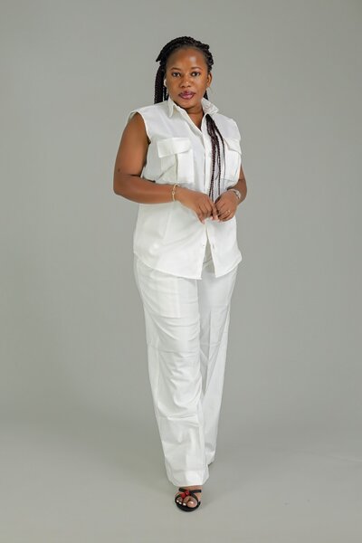 Ensemble blanc élégant femme