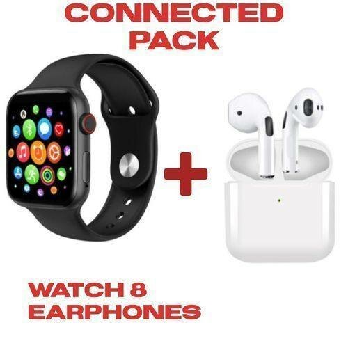 Montre intelligente connectée - 2 bracelets + écouteur bluet