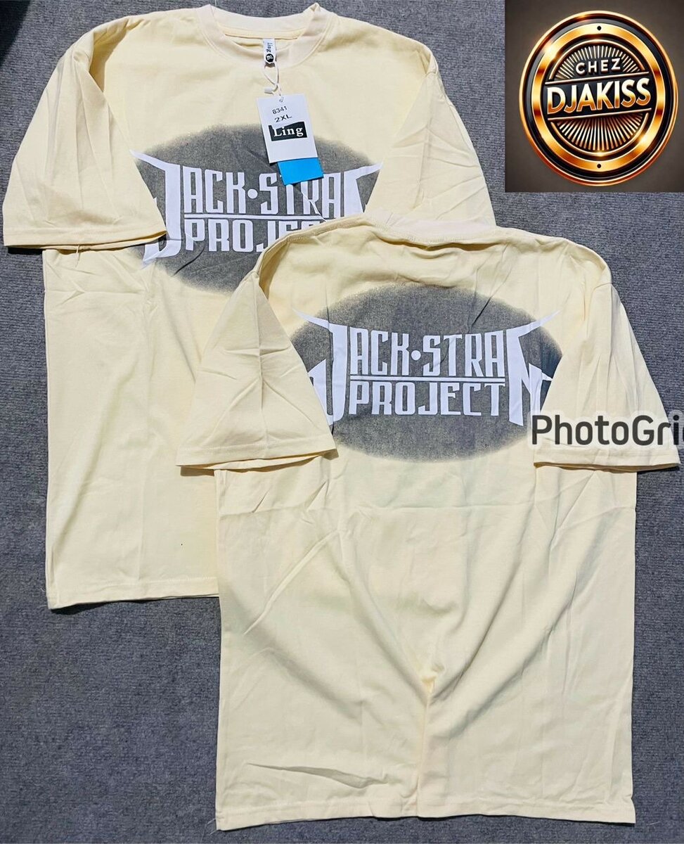 T-shirt unisexe jaune imprimé