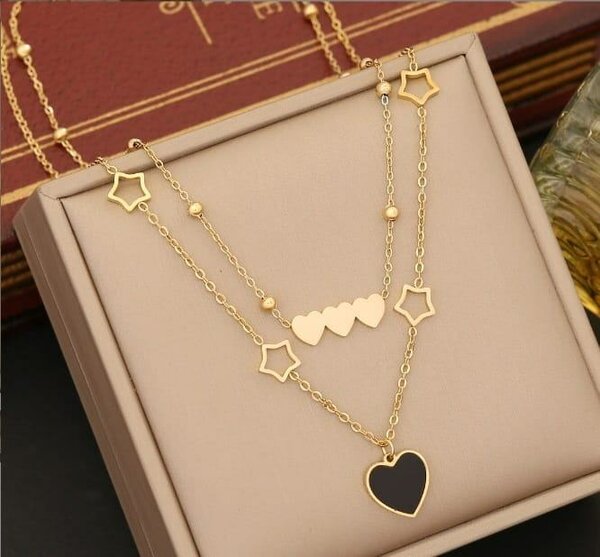 Gold Heart Layered Necklace