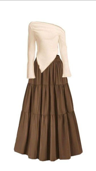 Robe longue asymétrique élégante