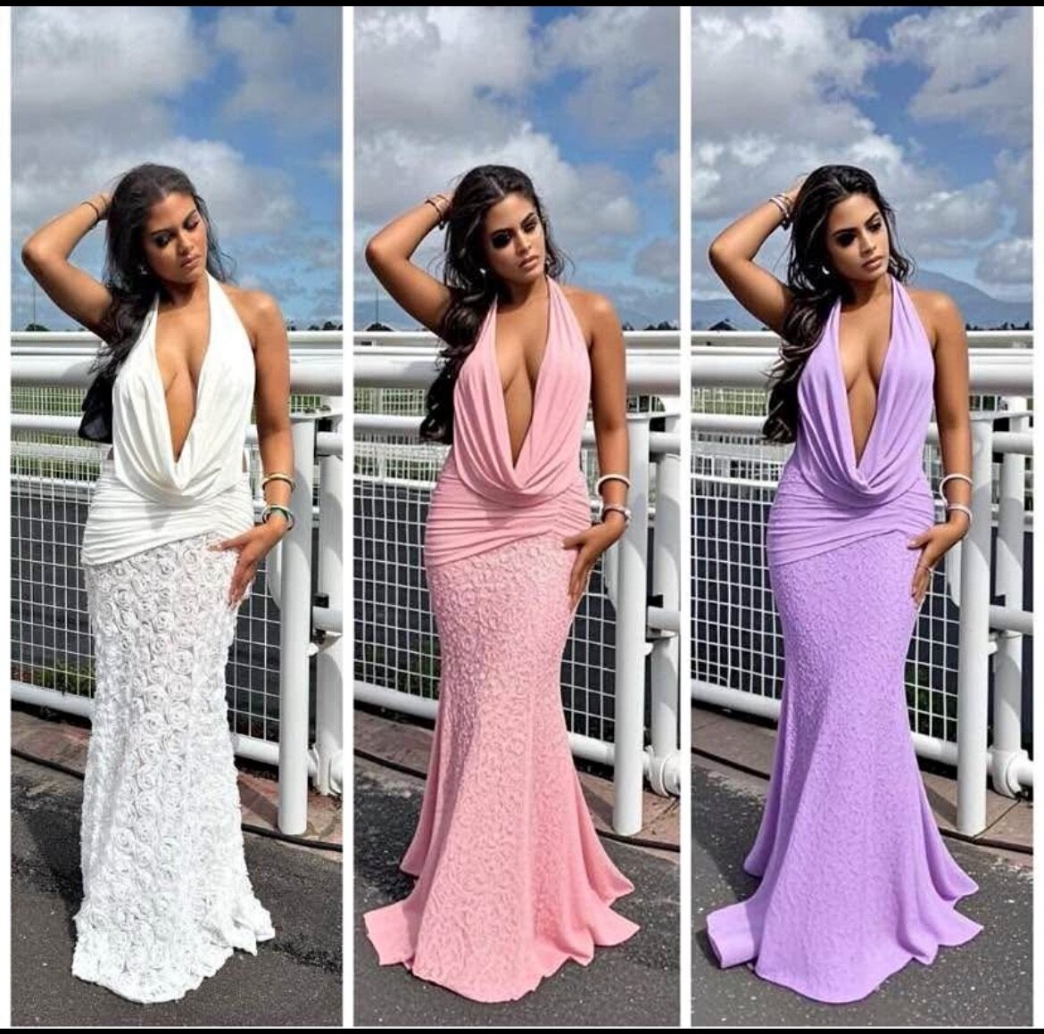 Robe longue élégante décolletée