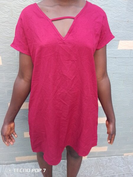 Robe en coton rouge vif