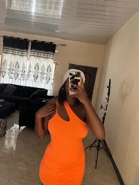 Thrift orange dress