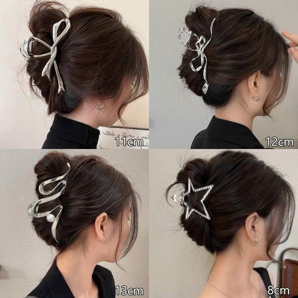 Metallic hair clips
