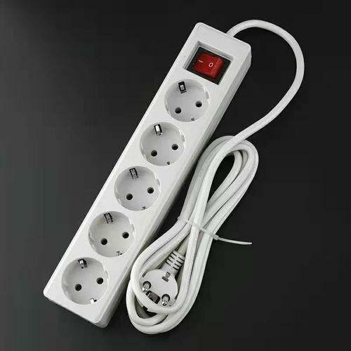 Multiprise Filaire 3m De Rallonge - 5 Prises - Blanc