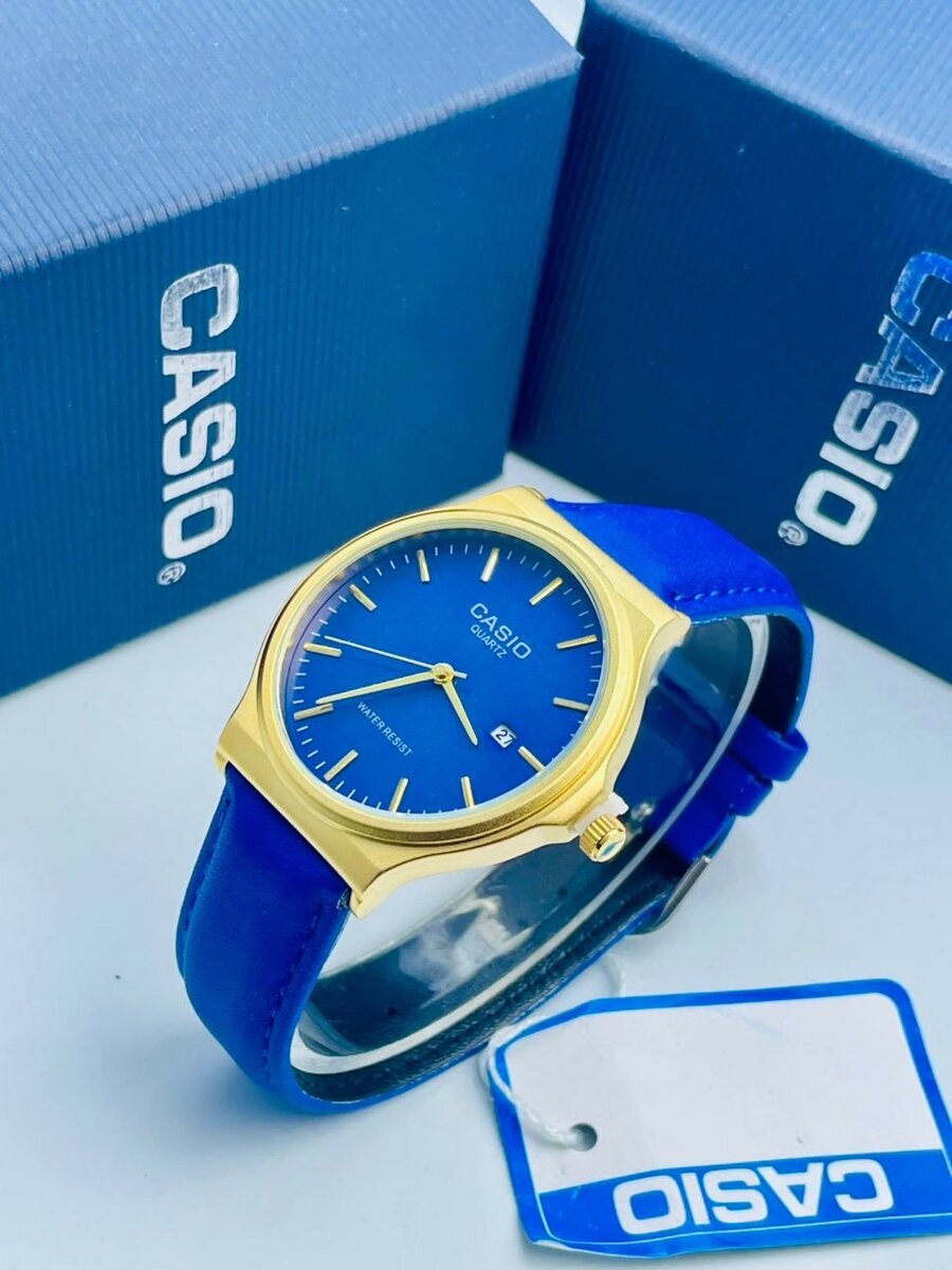 Montre Casio Dorée Bleu Homme