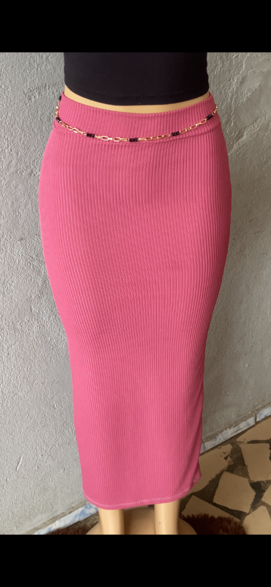 Jupe longue rose élégante