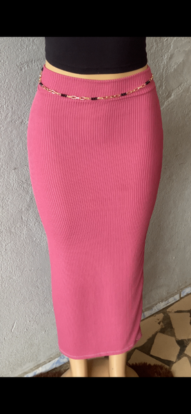 Jupe longue rose élégante