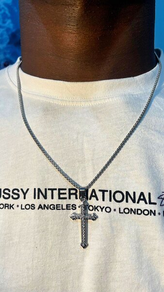 Silver Cross Pendant Necklace