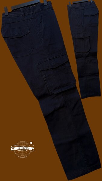 Pantalons cargo noirs homme