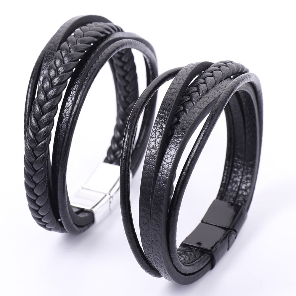 Cross leather bracelet
