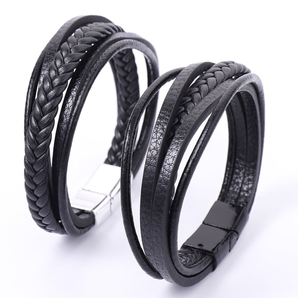 Cross leather bracelet