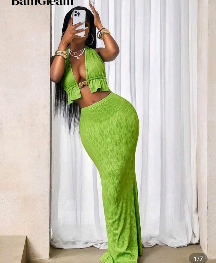Robe longue verte élégante