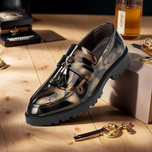 Mocassins en cuir verni hommes