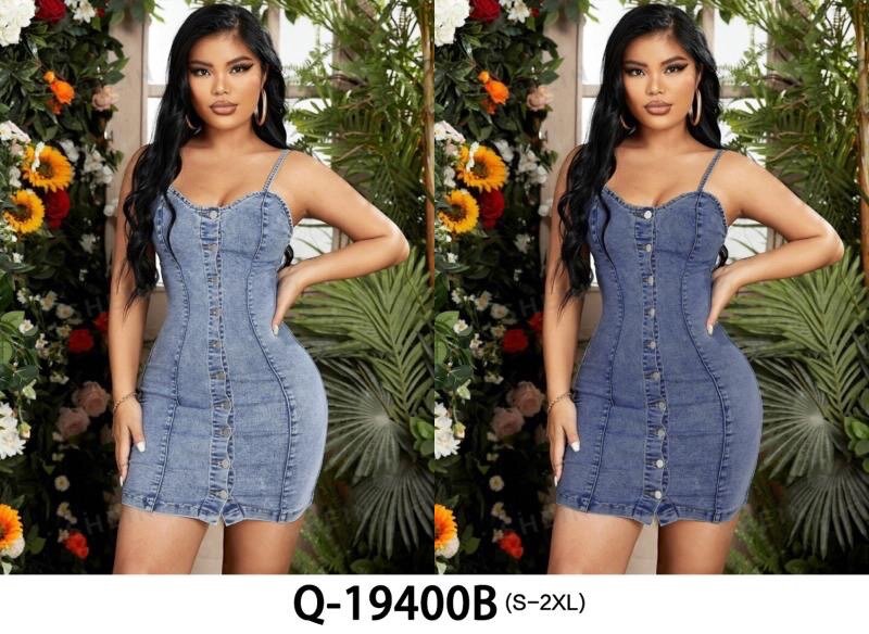 Denim short dress