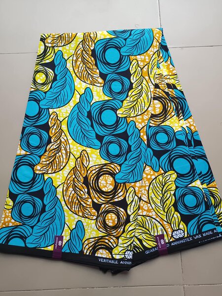 Tissu bleu jaune
