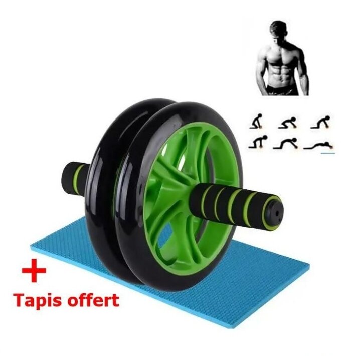 Roulette Pour Abdo + Tapis Genouillère - Ab Wheel