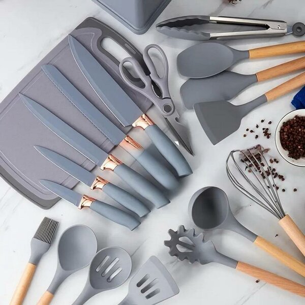 Ensemble de louche en silicone et ciseaux 