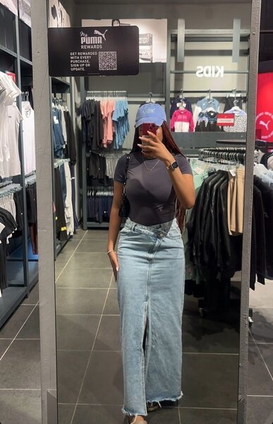 Long jean skirt