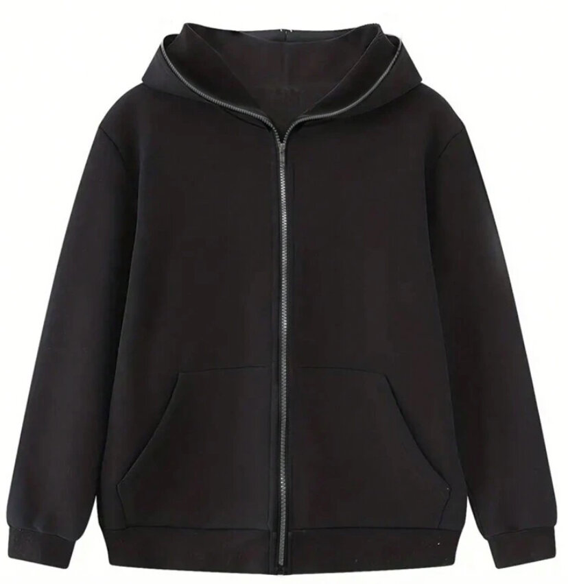 Veste à capuche noire zippée