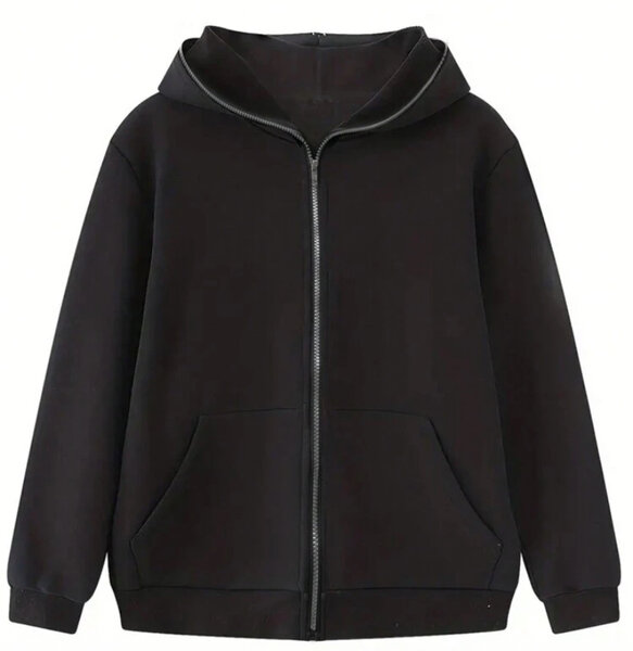 Veste à capuche noire zippée